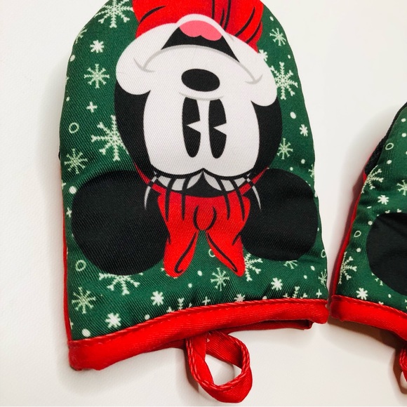 Disney Mickey Minnie Mouse 2 Pack Oversized Mini Oven Mitts Holiday Christmas - Picture 3 of 8